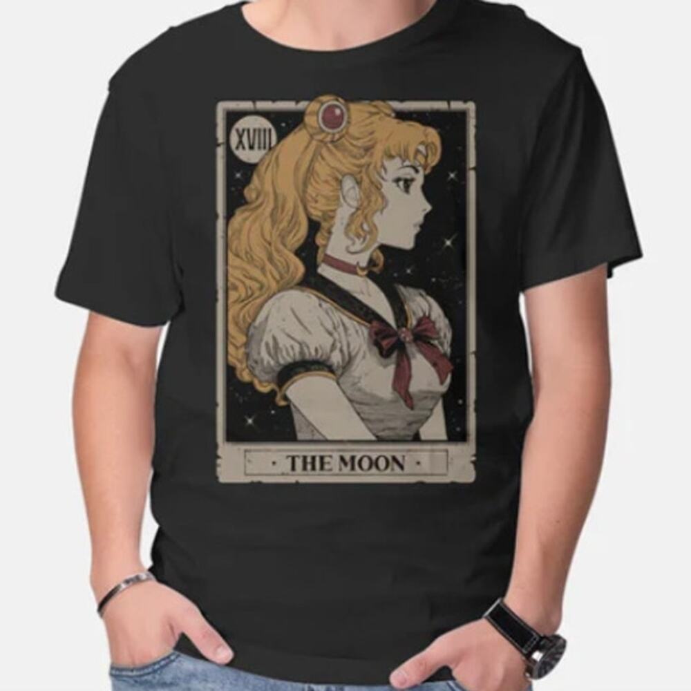 The Moon Sailor Moon Tarot Card Graphic T-shirt Top Unisex S NEW no tag 4058